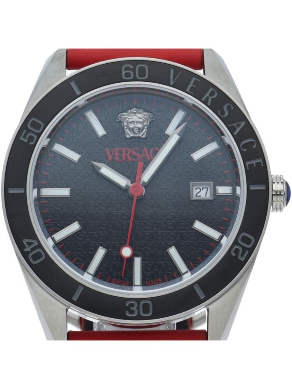 Versace Dome Watch Box SS Leather Black